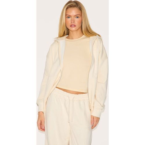 Hoodie oversize deluxe à logo brodé et zip - PrettyLittleThing - Modalova