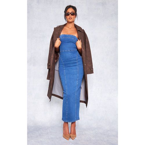Tall Robe longue bustier en jean stretch délavé indigo effet vintage - PrettyLittleThing - Modalova
