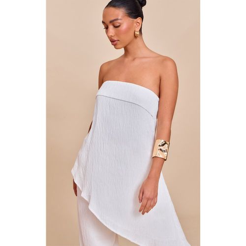 Top bustier à détail drapé asymétrique - PrettyLittleThing - Modalova