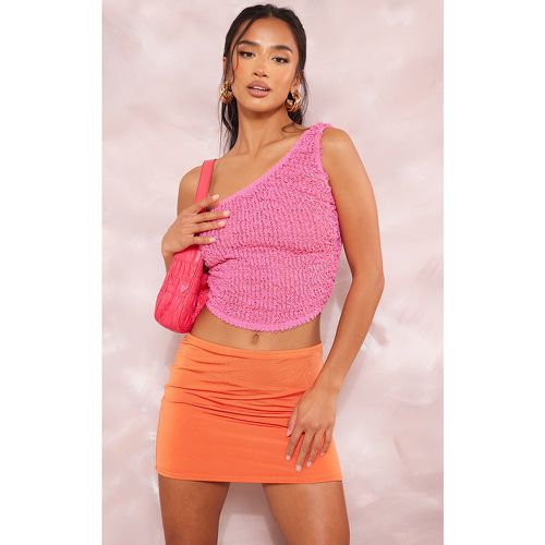 Petite Crop top asymétrique texturé - PrettyLittleThing - Modalova