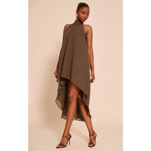 Robe droite en mousseline de soie à col montant | Taille 38 - PrettyLittleThing - Modalova