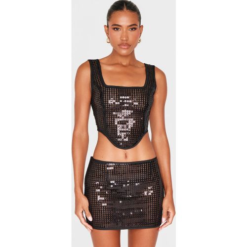 Top corset à sequins superposés - PrettyLittleThing - Modalova