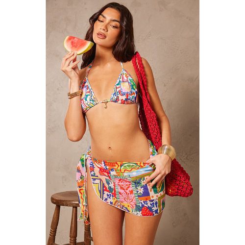 Mini-sarong de plage à imprimé carte postale - PrettyLittleThing - Modalova