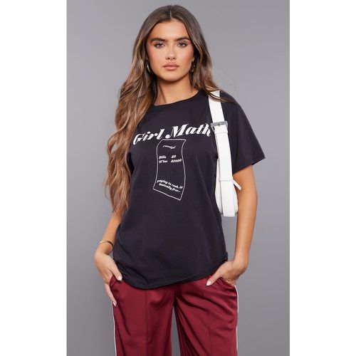 T-shirt oversize à slogan Girl Math - PrettyLittleThing - Modalova