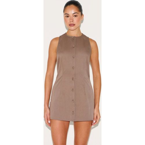 Combishort jupe-short trapèze tissé à boutons tout le long - PrettyLittleThing - Modalova