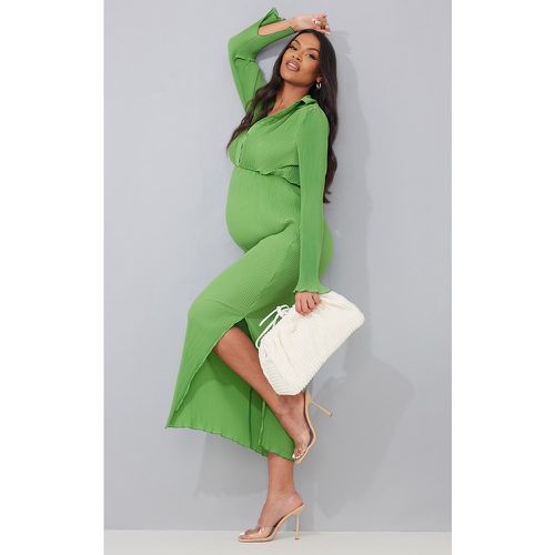 Maternité Robe de grossesse mi-longue plissée à boutons - PrettyLittleThing - Modalova