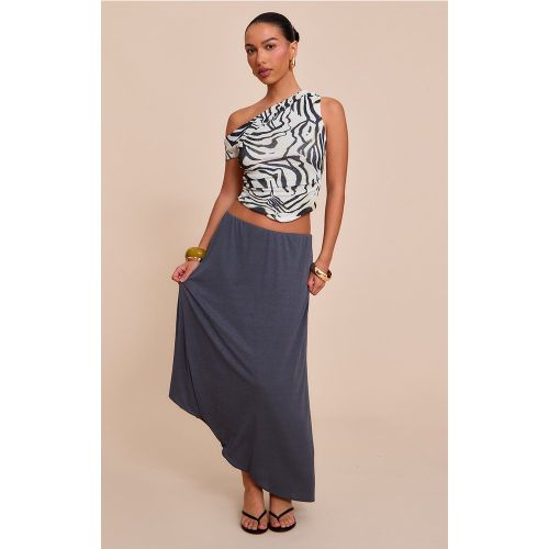 Jupe mi-longue fluide en mesh dévoré à ourlet asymétrique - PrettyLittleThing - Modalova