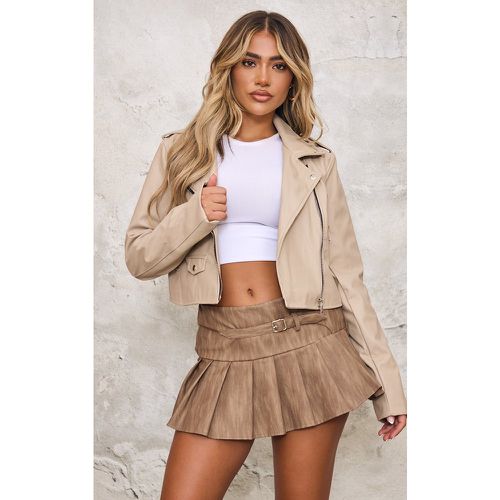 Perfecto beige basique à zips - PrettyLittleThing - Modalova