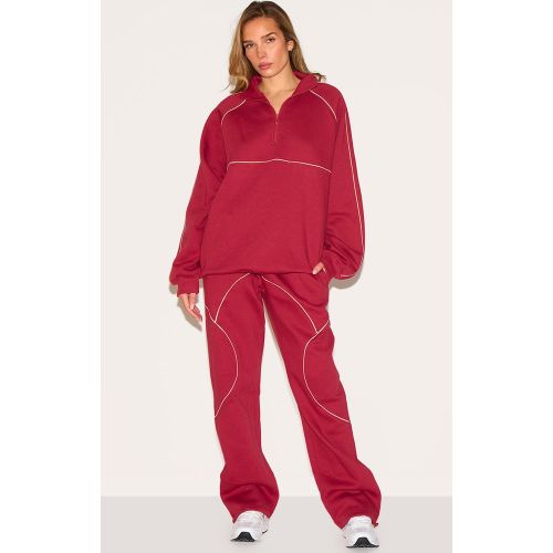 Jogging droit oversize à coutures contrastées - PrettyLittleThing - Modalova