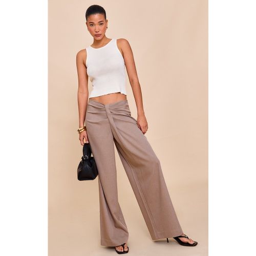Pantalon de tailleur à taille tombante drapée - PrettyLittleThing - Modalova
