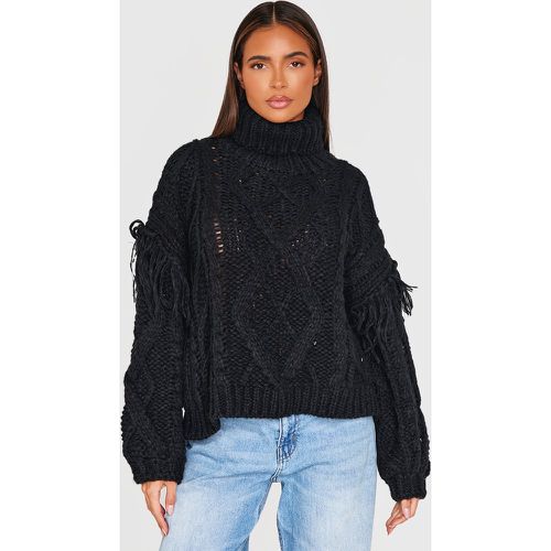 Pull en maille torsadée à col roulé et pompons - PrettyLittleThing - Modalova