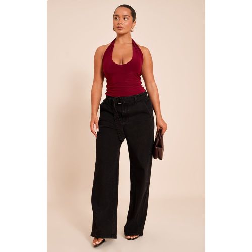 Shape Jean large stretch à taille haute et ceinture | Taille 48 - PrettyLittleThing - Modalova