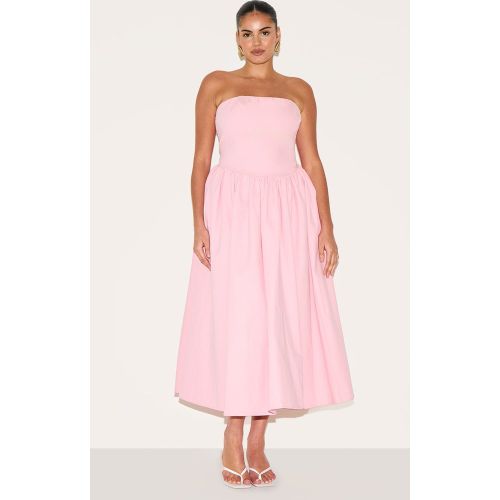 Plus Robe bustier mi-longue patineuse tissée froncée | Taille 48 - PrettyLittleThing - Modalova