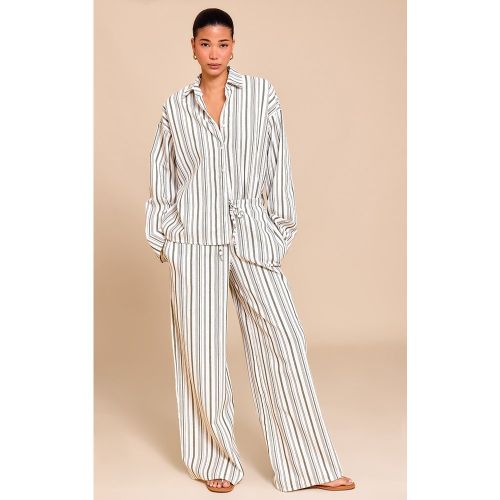 Pantalon large à rayures et taille mi-haute - PrettyLittleThing - Modalova