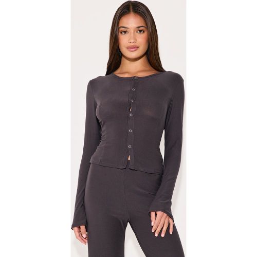 Top long ajusté doux à manches longues et boutons-pression - PrettyLittleThing - Modalova