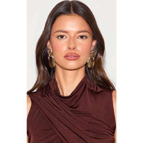 Boucles d'oreilles XXL ovales texturées - PrettyLittleThing - Modalova
