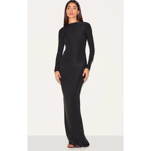 Robe longue moulante à manches longues et dos ouvert - PrettyLittleThing - Modalova