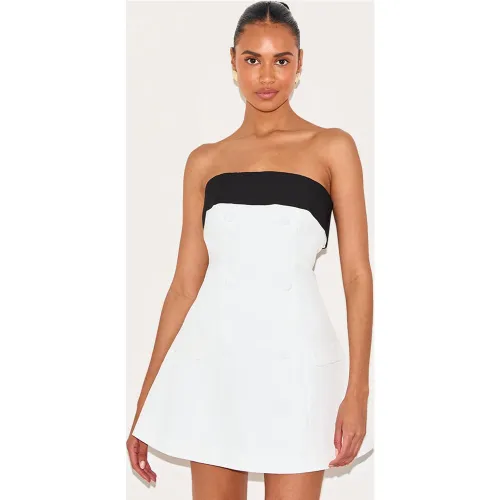 Mini robe bustier blanche à détail contrastant - PrettyLittleThing - Modalova