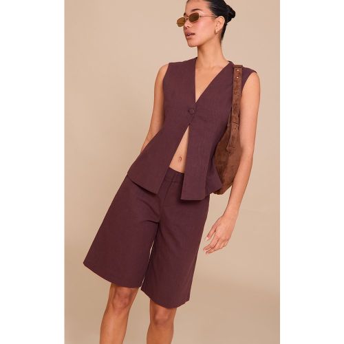 Jort de tailleur en lin deluxe - PrettyLittleThing - Modalova