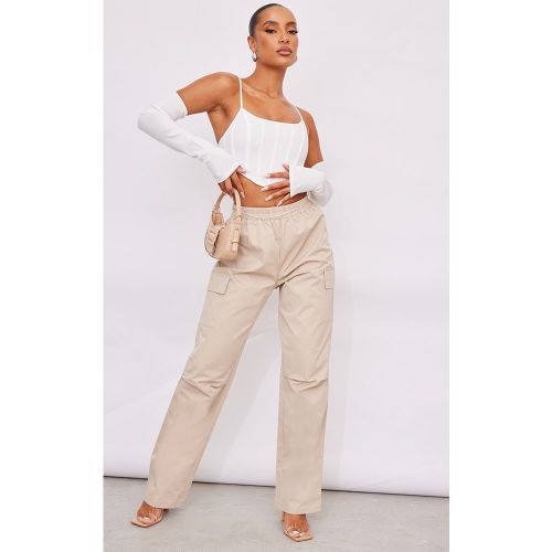 Pantalon cargo droit à taille élastique - PrettyLittleThing - Modalova