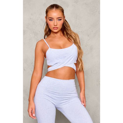 Brassière de sport gris cendré Sculpt à détail croisé - PrettyLittleThing - Modalova