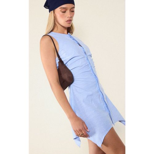 Robe moulante en coton froncée à rayures | Taille 38 - PrettyLittleThing - Modalova