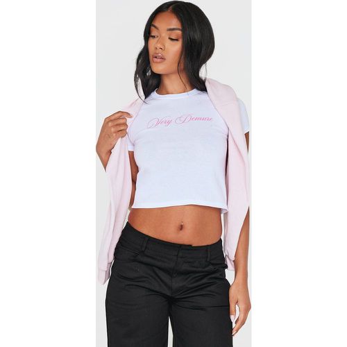 T-shirt ajusté imprimé "Vey Demure" - PrettyLittleThing - Modalova