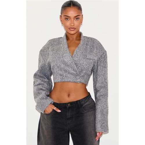 Shape Manteau court style cache-coeur en effet laine à manches cocon - PrettyLittleThing - Modalova