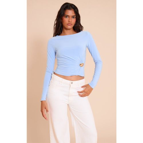 Crop top moulant à manches longues et empiècement - PrettyLittleThing - Modalova