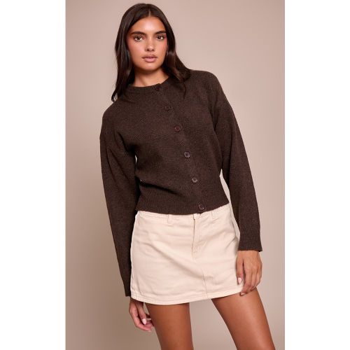 Mini-jupe en jean jaune beurre à bouton | Taille 40 - PrettyLittleThing - Modalova