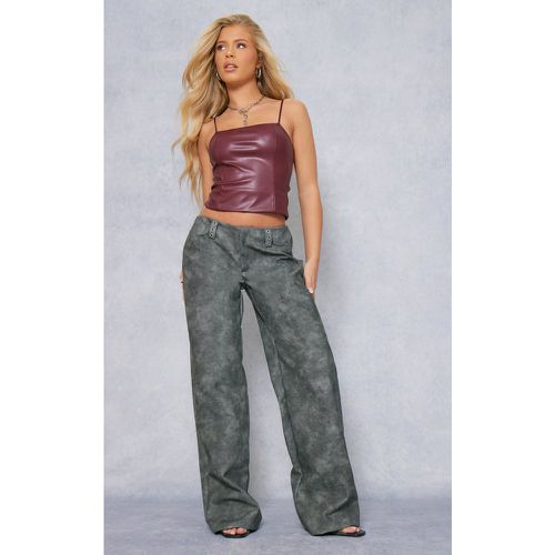 Pantalon large deluxe délavé à taille basse et détail ceinture - PrettyLittleThing - Modalova