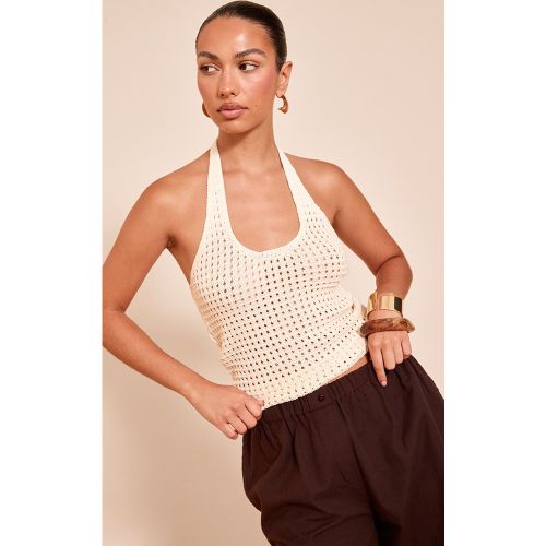 Top en maille style crochet à dos nu - PrettyLittleThing - Modalova