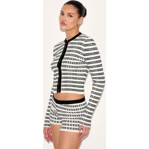 Short en maille tricot et blanche à rayures / | Taille Medium - PrettyLittleThing - Modalova