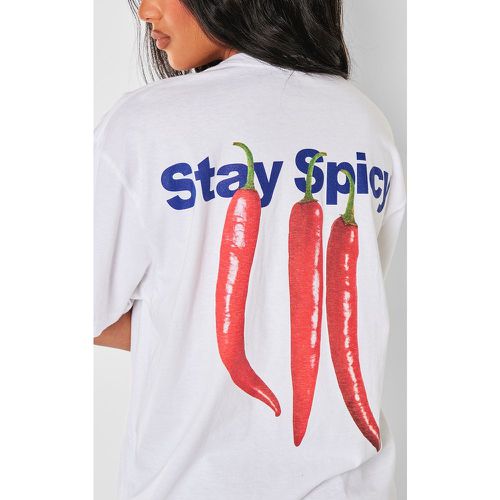 T-shirt oversize imprimé ''Stay Spicy'' - PrettyLittleThing - Modalova