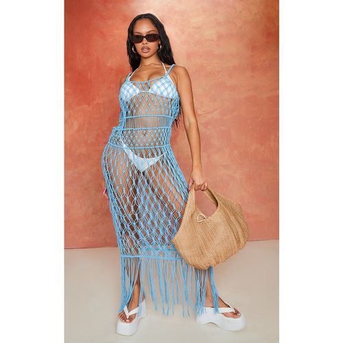 Robe longue de plage en macramé à ourlet frangé - PrettyLittleThing - Modalova