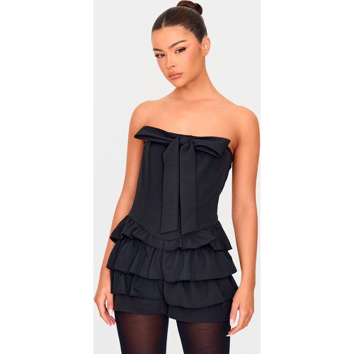 Combishort bustier style jupe-short culotte bouffant à détail noeud - PrettyLittleThing - Modalova