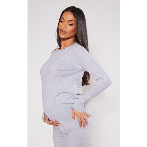 Maternité Sweat de grossesse en maille tricot à col ras-de-cou - PrettyLittleThing - Modalova