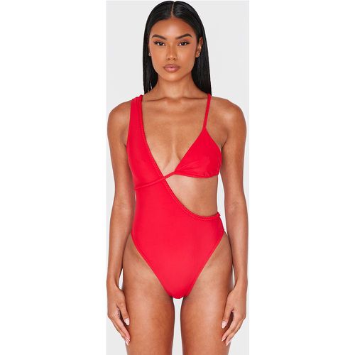 Maillot de bain asymétrique à détail tressé - PrettyLittleThing - Modalova