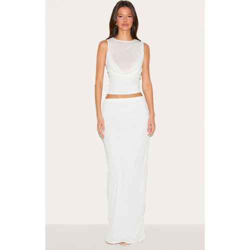 Jupe longue texturée blanche - PrettyLittleThing - Modalova