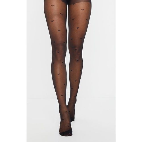 Collants noirs à coeurs, Noir - PrettyLittleThing - Modalova