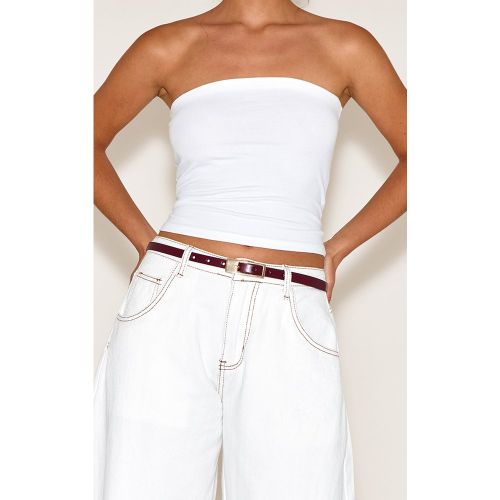 Ceinture fine en PU à boucle carrée - PrettyLittleThing - Modalova