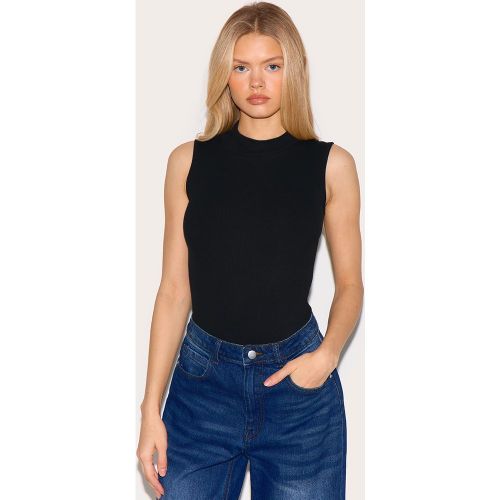 Body côtelé à col montant sans manches | Taille 38 - PrettyLittleThing - Modalova