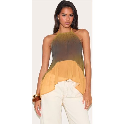 Top en mousseline de soie imprimé à dos nu - PrettyLittleThing - Modalova
