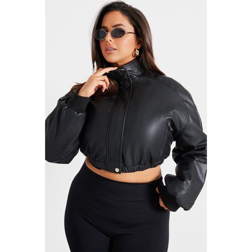 Plus Veste bomber courte en PU à détail poches - PrettyLittleThing - Modalova