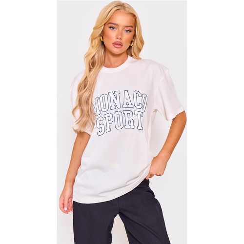 T-shirt oversize imprimé Monaco Sport - PrettyLittleThing - Modalova