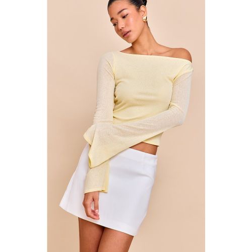 Mini-jupe trapèze tissée blanche | Taille 40 - PrettyLittleThing - Modalova