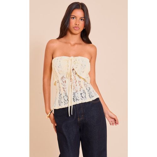 Petite Top bustier ajusté en dentelle | Taille 38 - PrettyLittleThing - Modalova