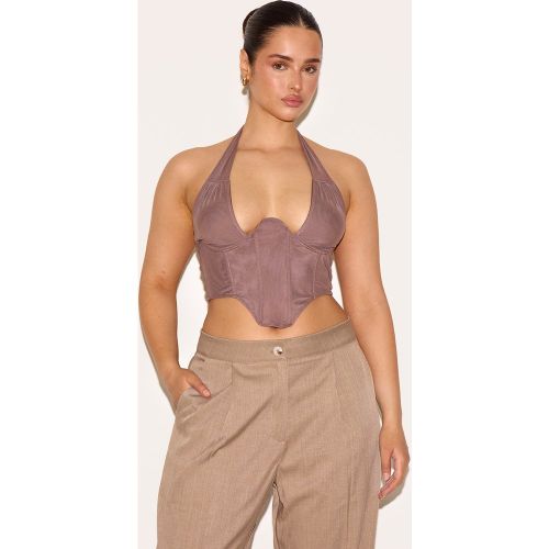 Shape Top corset en mesh doublé à col noué - PrettyLittleThing - Modalova