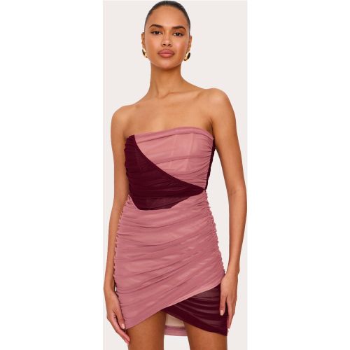 Mini robe bustier en mesh à parties contrastantes - PrettyLittleThing - Modalova