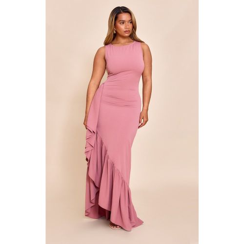Shape Mini robe satinée stretch froncée à col bateau et détail drapé devant - PrettyLittleThing - Modalova